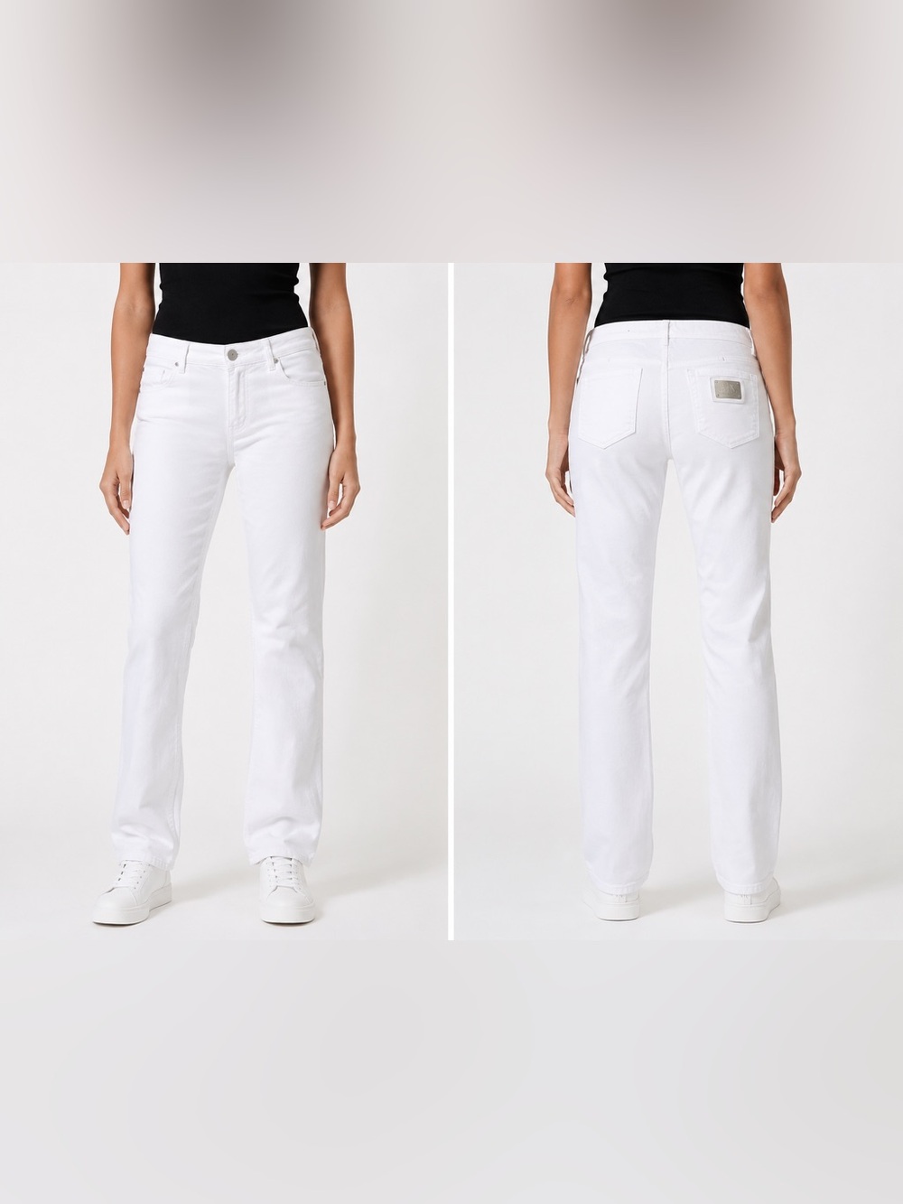 Armani Exchange Women's Straight-Leg White Jeans EUC